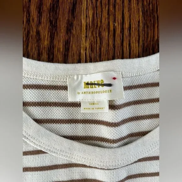 By Anthropologie Maeve Slouchy Striped Long-Sleeve Tee Extra Small - Picture 6 of 7